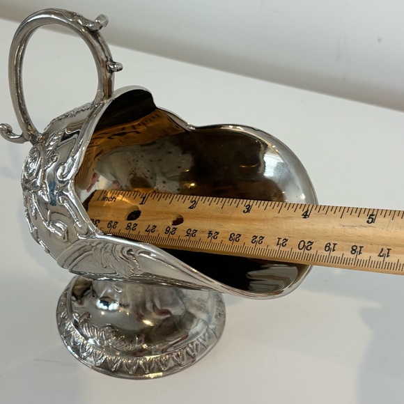 Vintage French silver plated sugar scuttle ornate rose detail Bridgerton style - Picture 12 of 12